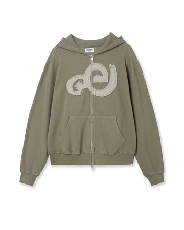 AEAE WAFFLE HOOD ZIP-UP [KHAKI]
