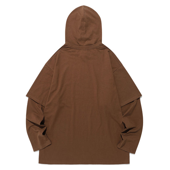 Nice Ghost Club Think Layered Long Sleeve Hoodie [Brown]