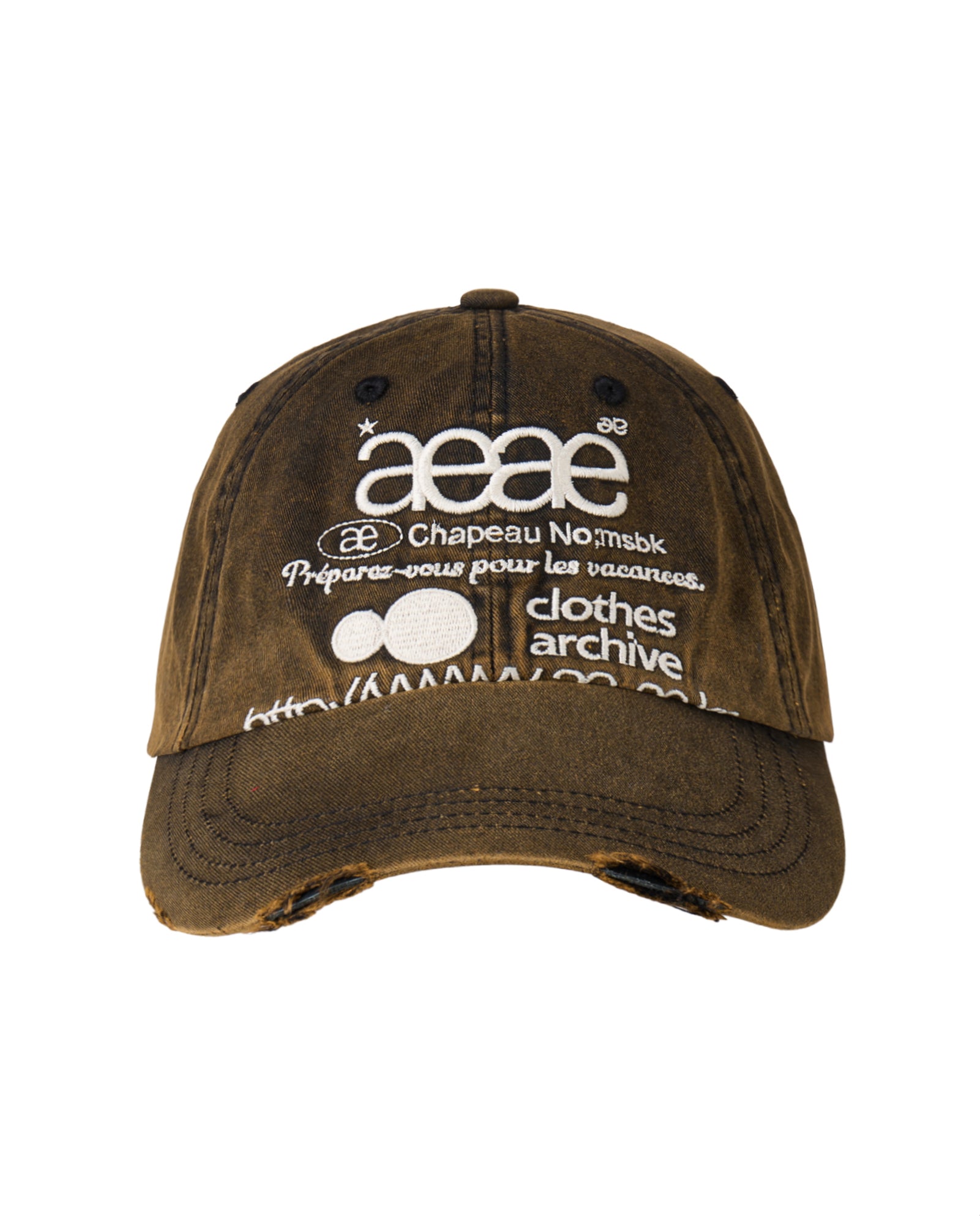 AEAE Web Logo Damaged Cap Dark Brown