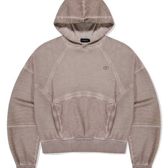 Mahagrid Dyed Curved Seam Crop Hoodie