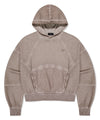 Mahagrid Dyed Curved Seam Crop Hoodie