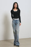 General Idea WOMAN Strap Layered Cardigan