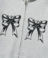Nice Ghost Club Skull Ribbon Waffle Hoodie Zip Up [Grey]