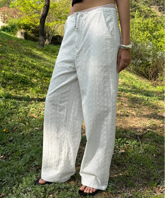 Bitter Cells Corin Punching Lace Pants - Ivory