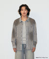 Mahagrid SPRAY DYEING CHECK CROP SHIRT