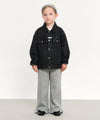 Marithé François Girbaud Kids Oversized Fit Denim Trucker Jacket Black