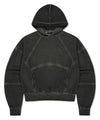 Mahagrid Dyed Curved Seam Crop Hoodie