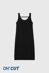 General Idea Woman Cool U-Neck Maxi Knit Dress [Black]