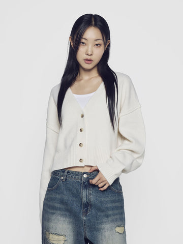 ADLV Woman Basic Logo Crop Cardigan