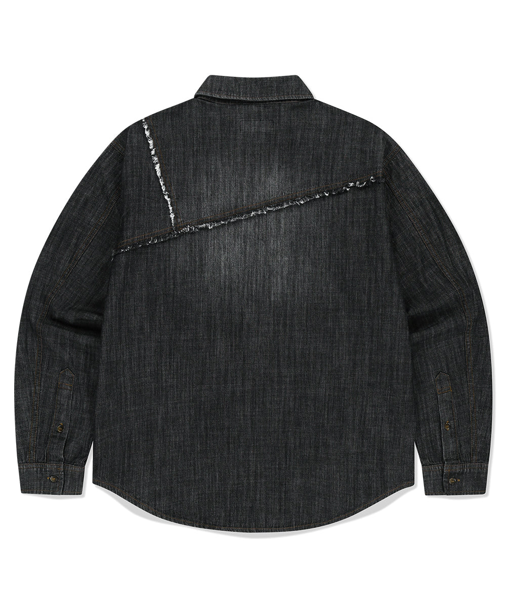 Mahagrid Star Raw Cut Denim Shirt