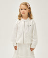 Marithé François Girbaud Kids White Eyelet Lace Zip-Up Jacket