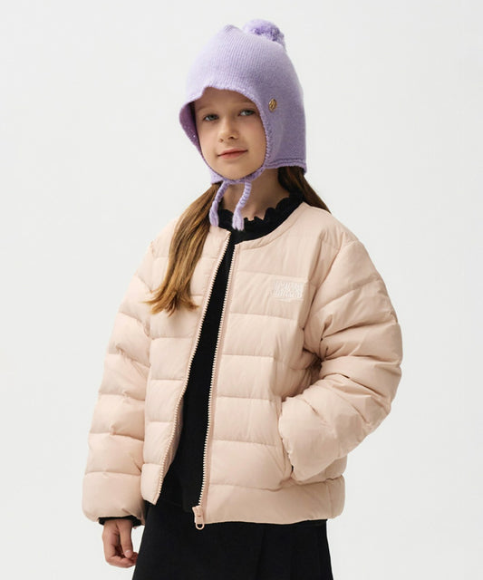 Marithé François Girbaud ENFANT COLLARLESS LIGHTWEIGHT DUCK DOWN JACKET LIGHT GRAY