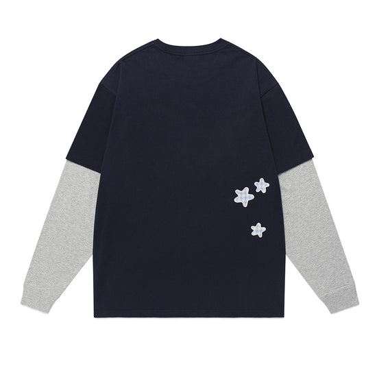 Cavish Check Twin Star Layered Long Sleeve Tee