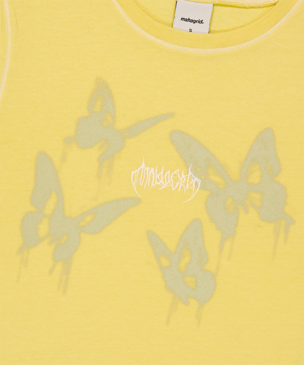 Mahagrid Pigment Butterfly Goth Crop Tee