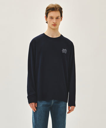 Marithé François Girbaud [REGEN] Back Drawing Logo Long Sleeve Tee Navy
