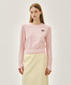 Marithé François Girbaud W SMALL CLASSIC LOGO CROP KNIT PULLOVER black