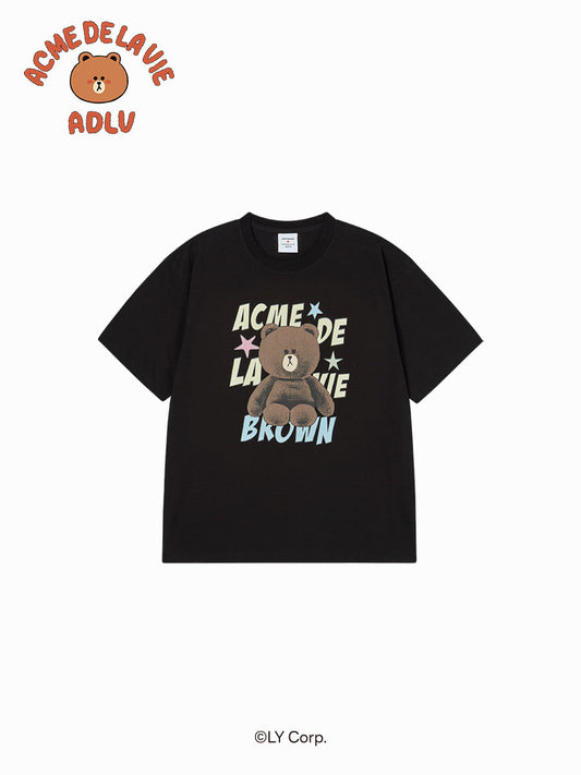 ADLV LINE FRIENDS BROWN STAR SHORT SLEEVE T-SHIRT