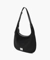 Marithé François Girbaud Classic Logo Round Suede Shoulder Bag Brown