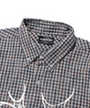 Nice Ghost Club Tornado Star Check Big Big Half Shirt [Grey]