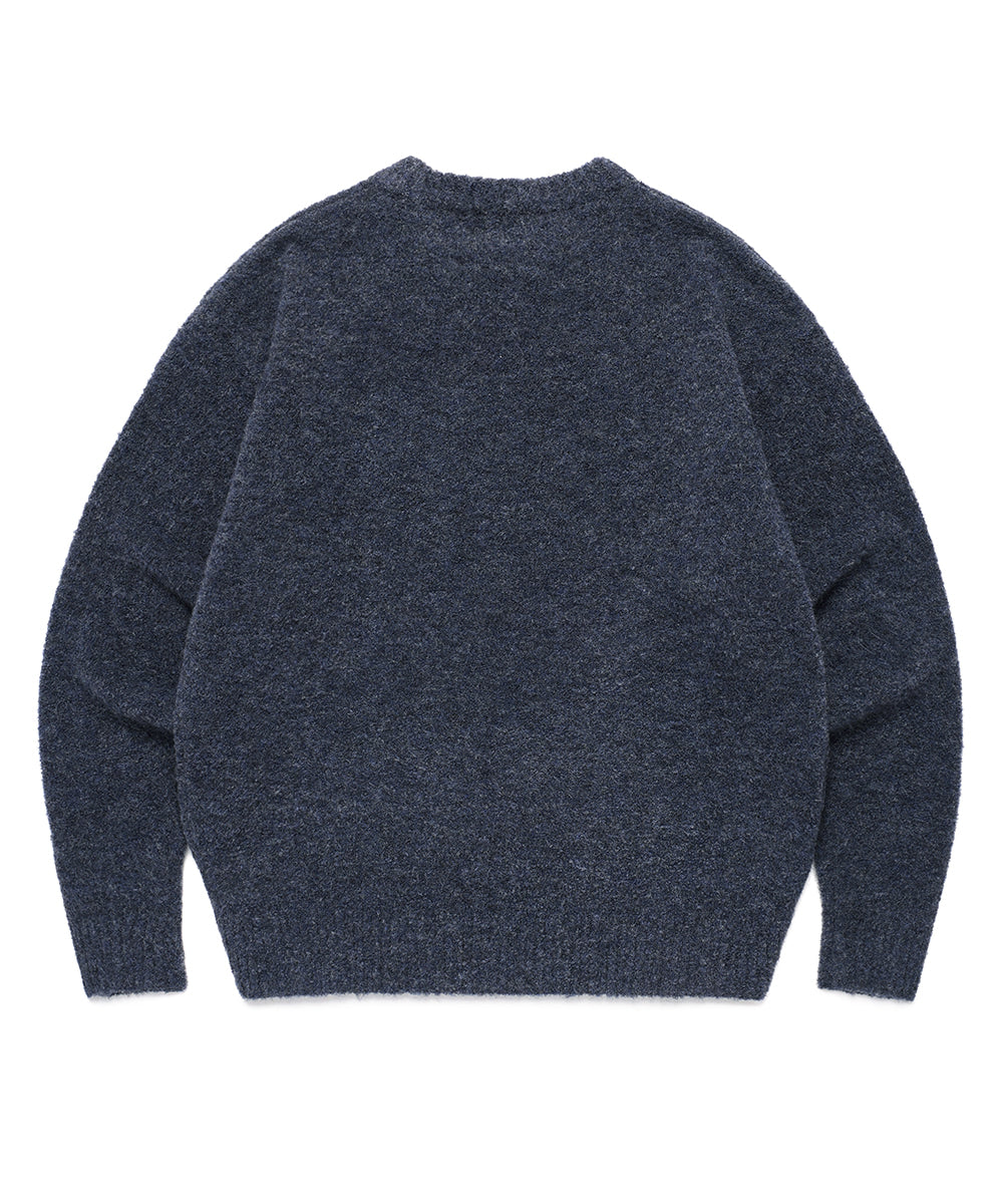 Cavish Two Tone Boucle Knit Crewneck