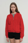 General Idea WOMAN Cotton Blend Raglan Knit Zip-Up