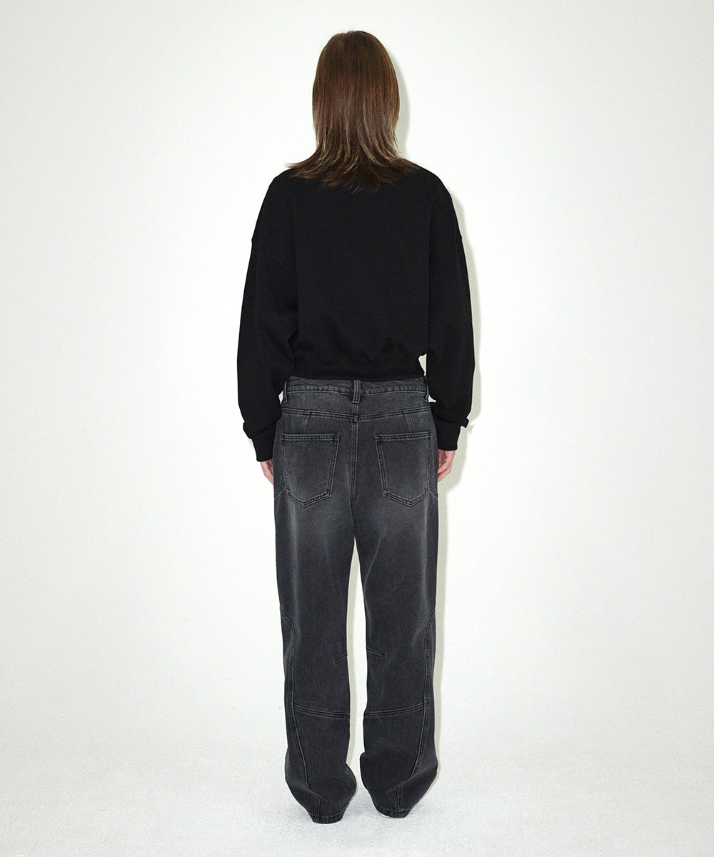 Mahagrid ARCH DEPT CROP SWEATSHIRT [BLACK]
