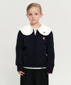 Marithé François Girbaud Kids W Scallop Neck Cardigan Navy