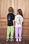 ADLV Kids Rabbit Bear Doll Logo Short Sleeve T-Shirt
