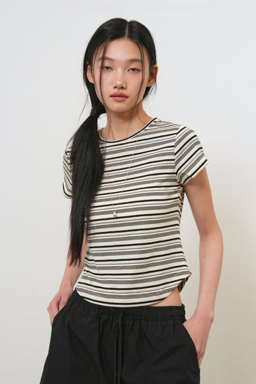 General Idea WOMAN Slim Fit Multi Stripe T-Shirt