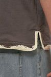 General Idea UNISEX Hand Knit Layered T-Shirt [CHARCOAL]