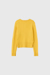 General Idea WOMAN GNRL Signature Superfine Wool Cable Cardigan [Light Grey]