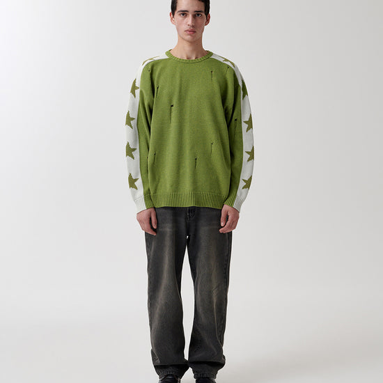 Mahagrid STAR CRASH KNIT CREWNECK