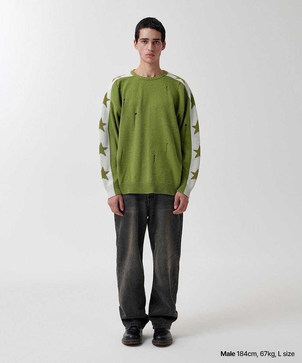 Mahagrid STAR CRASH KNIT CREWNECK
