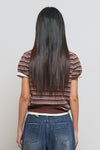 General Idea WOMAN Stripe Collar Half Knit
