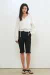General Idea WOMAN Ruffle Neck Crop Lace Blouse