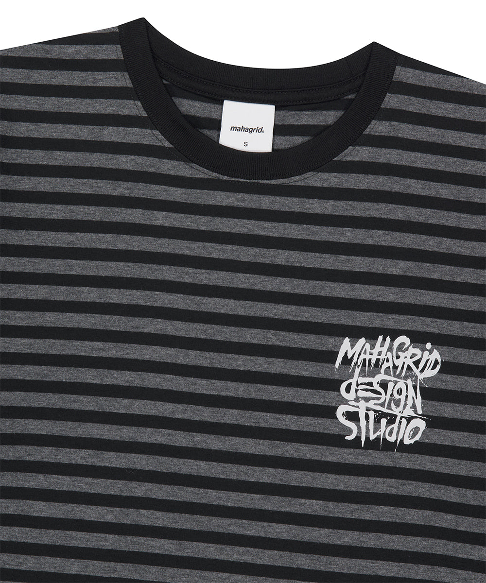 Mahagrid Stripe Slash Logo Tee