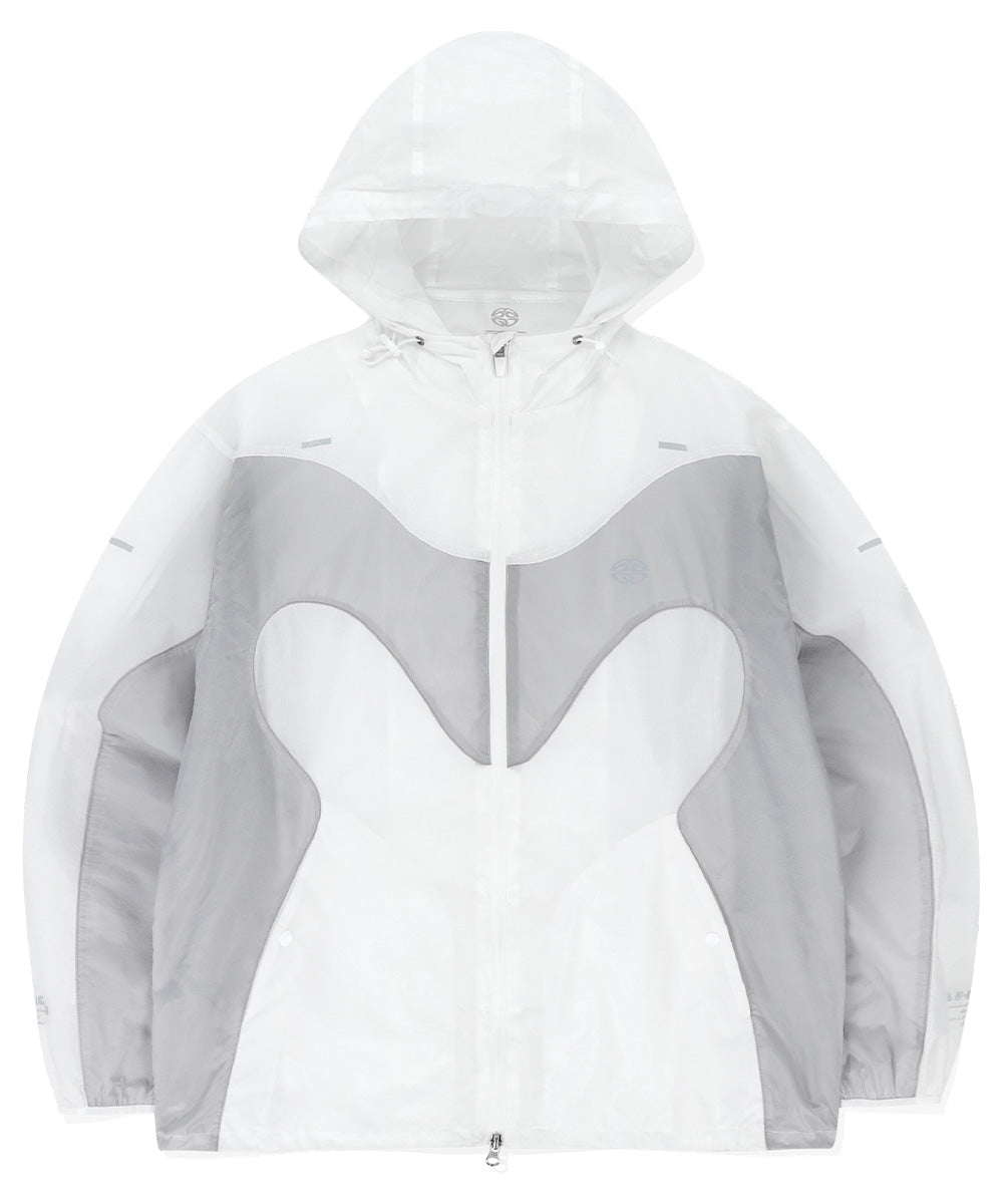 Mahagrid WAVE M LOGO HOODED WINDBREAKER [GREY]