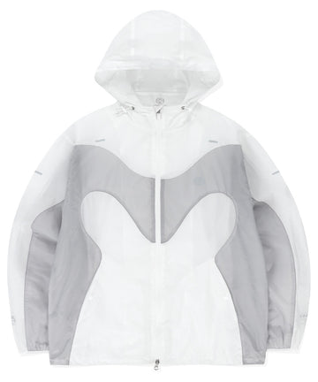 Mahagrid WAVE M LOGO HOODED WINDBREAKER [GREY]