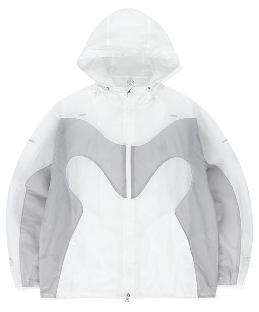 Mahagrid WAVE M LOGO HOODED WINDBREAKER [GREY]
