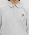 Marithé François Girbaud CREST LOGO JERSEY POLO LONG SLEEVE Light Heather Gray