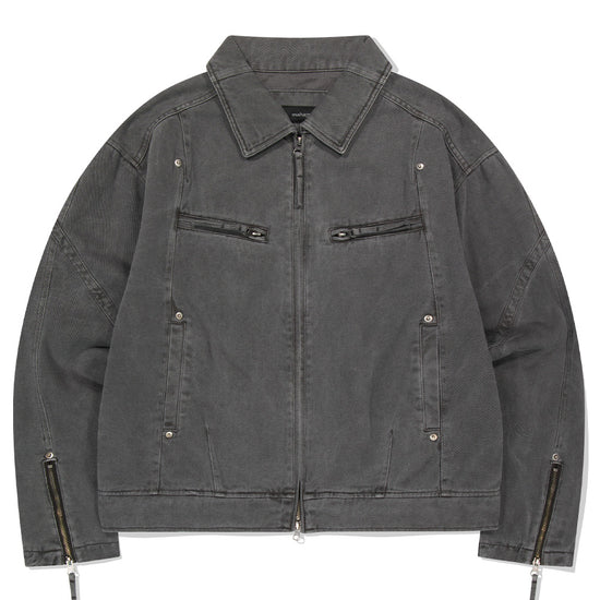 Mahagrid Overdyed Biker Jacket [Charcoal]