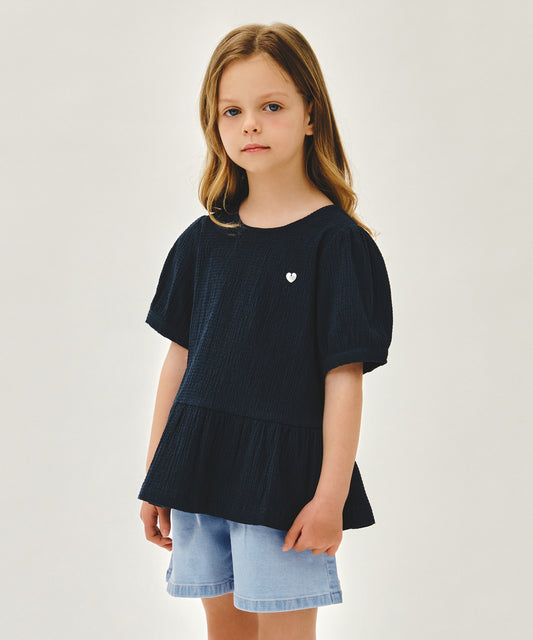 Marithé François Girbaud Kids W Peplum Blouse Navy