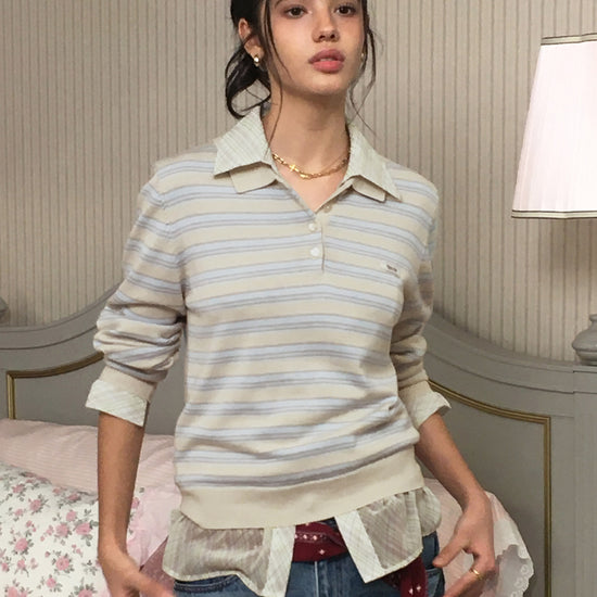 Bitter Cells Lolly Stripe Collar Knit