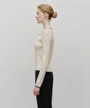Marithé François Girbaud W Color Point Square Neck Knit Pullover Sky Blue
