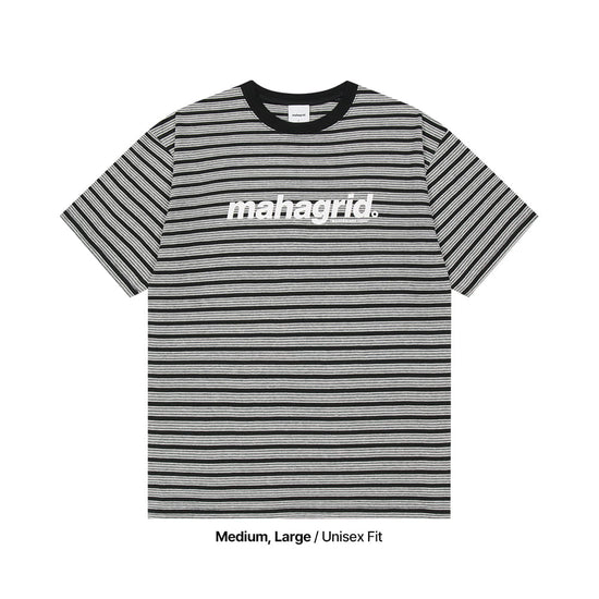 Mahagrid Stripe Basic Logo Tee