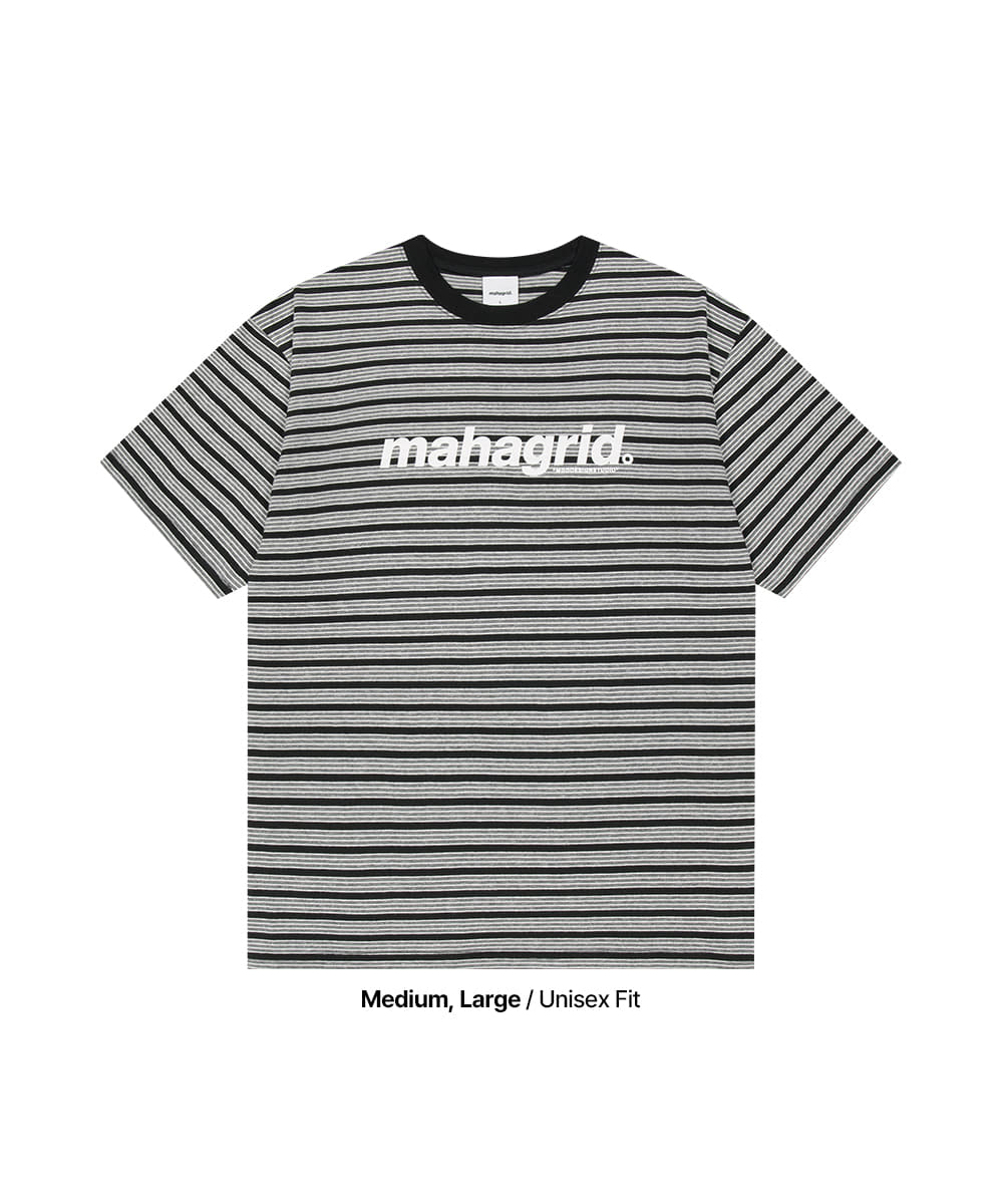 Mahagrid Stripe Basic Logo Tee