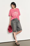General Idea WOMAN Wide Bermuda Denim Pants