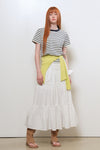 General Idea WOMAN Colour-Block Stripe Short Sleeve T-Shirt [WHITE]