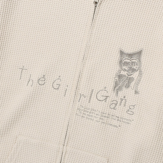 Nice Ghost Club The Girl Gang Waffle Hoodie Zip-Up