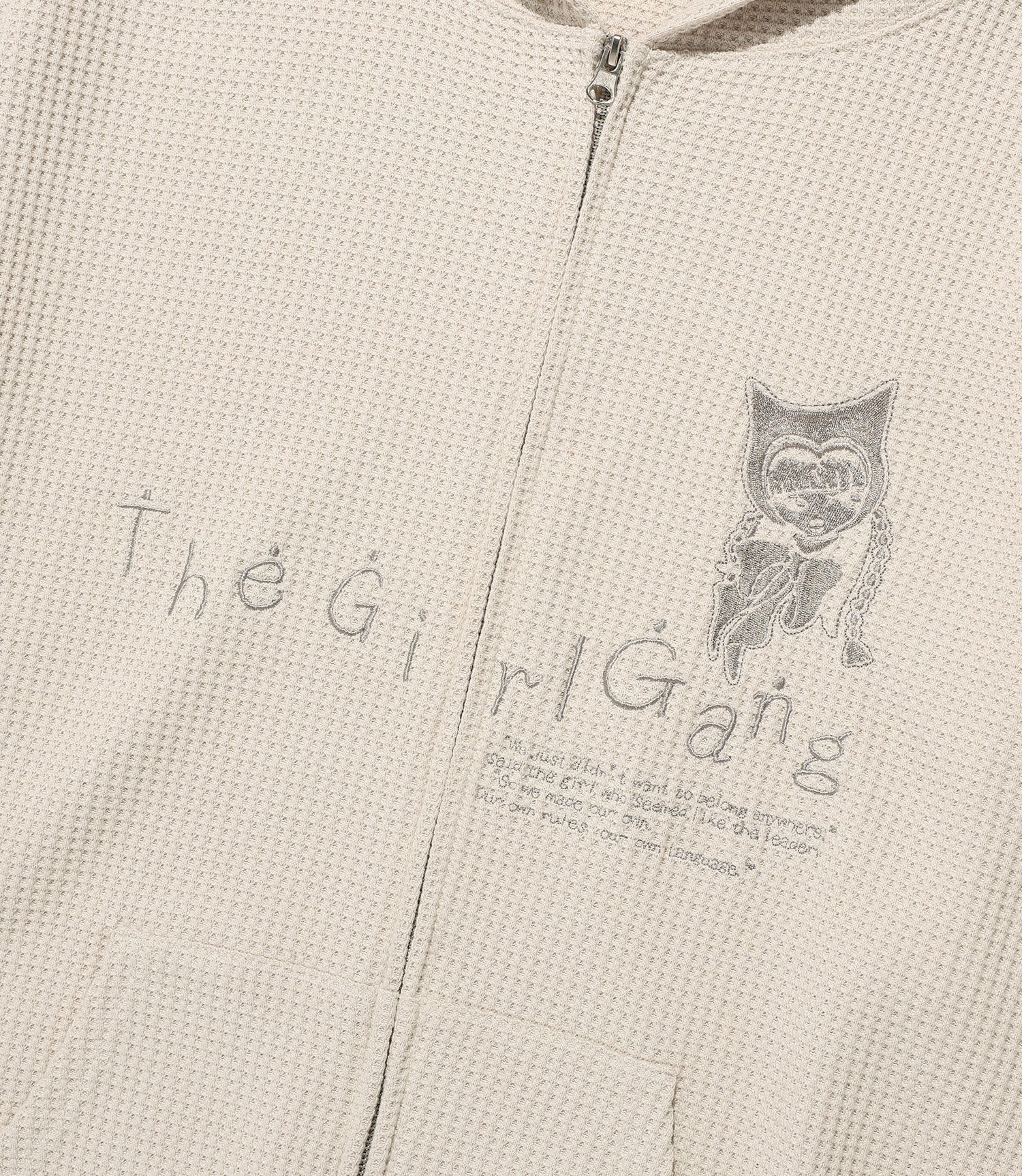 Nice Ghost Club The Girl Gang Waffle Hoodie Zip-Up
